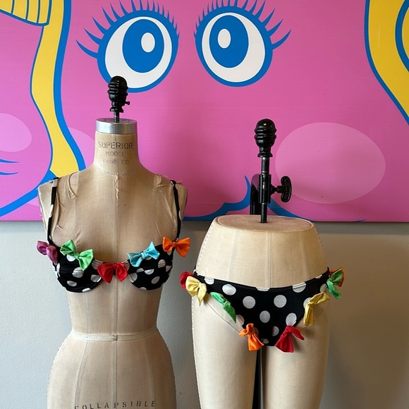 Moschino Other - Moschino MARE Polka Dot Bow Bikini Swimsuit Vintage